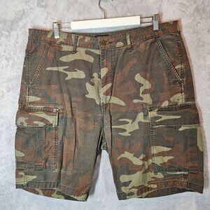 Levi's Strauss Camo Cargo Shorts Mens Size 38 Woodland Camouflage Cotton hikiing